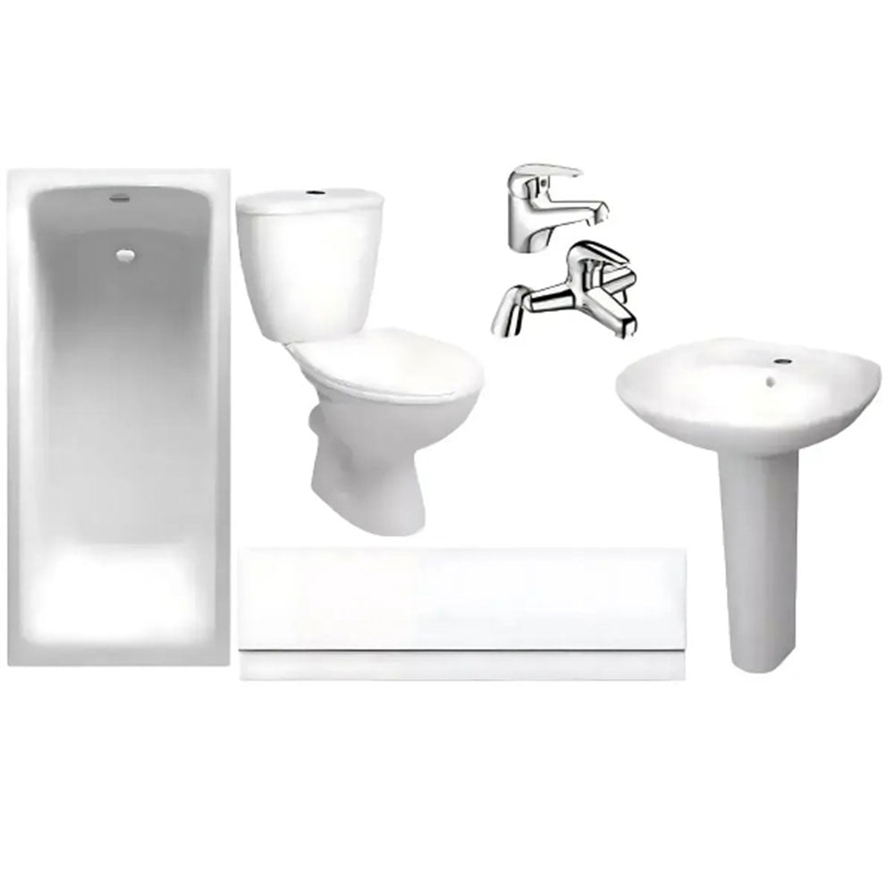 1650mm Rockall Bath Suite with Bath, Toilet, Basin Set, Optional Taps and Wastes, by Bathcenter image 18