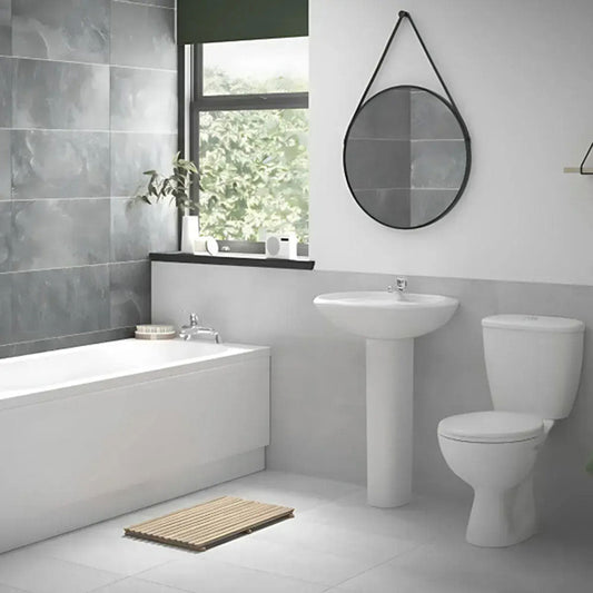 1650mm Rockall Bath Suite with Bath, Toilet, Basin Set, Optional Taps and Wastes, by Bathcenter image