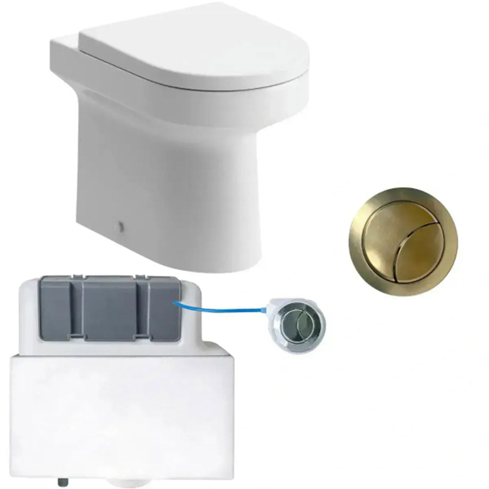 Alfie Green & Gold Vanity Bathroom Suite with Super Strength Bath image 7