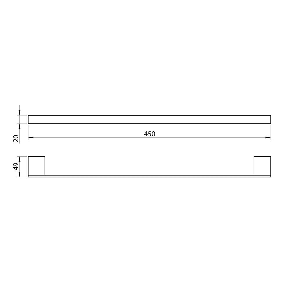 Alpha Towel Bar, Chrome, 450mm image 1