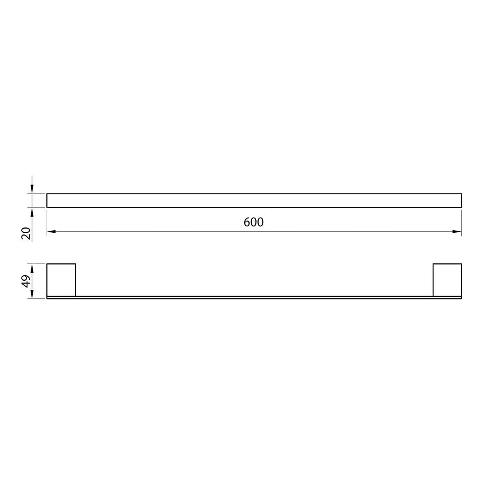 Alpha Towel Bar, Chrome, 600mm image 1