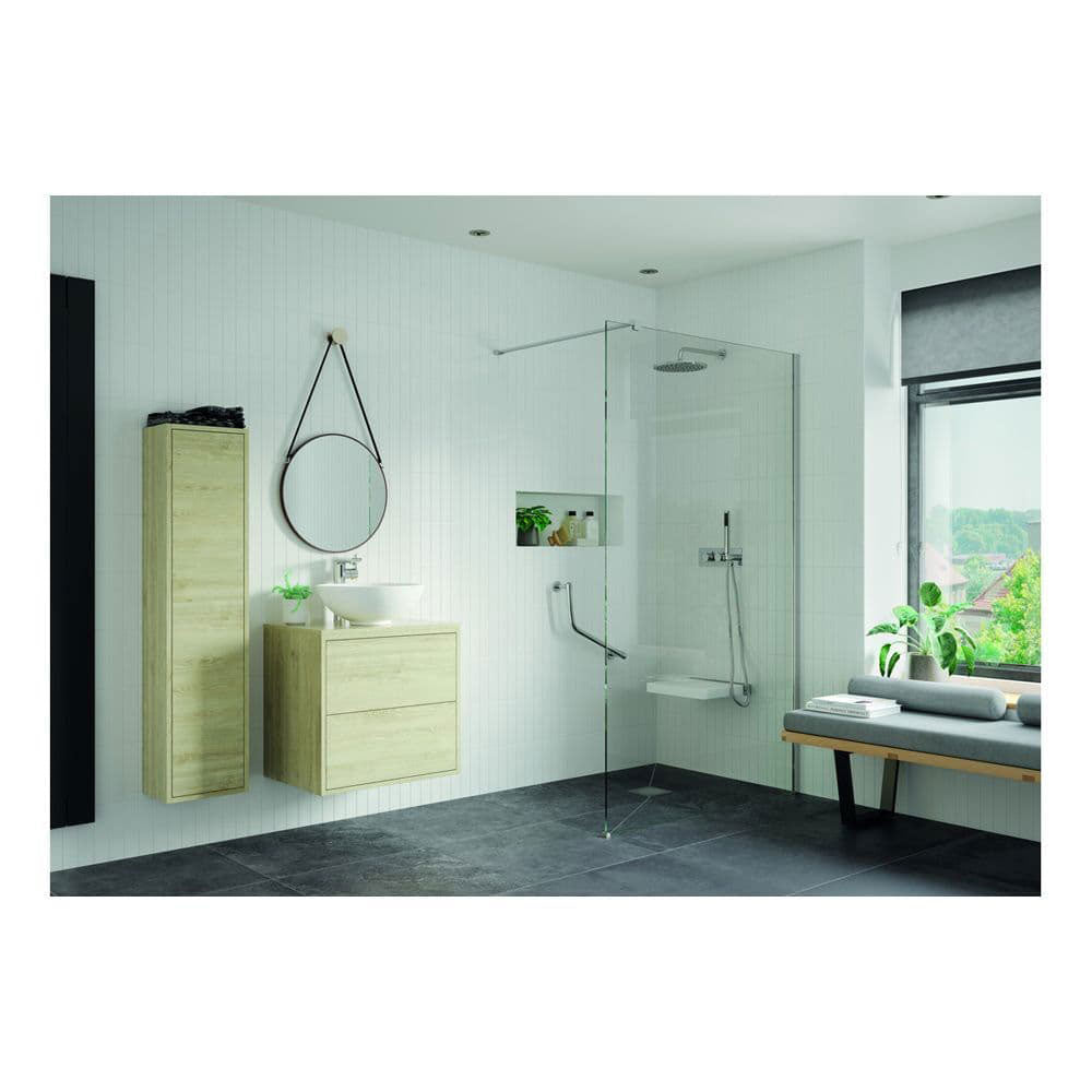 Angled 47cm Grab Rail, Chrome image 1