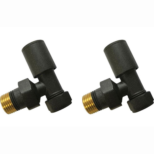 Angled Radiator Valve, Matt Black image