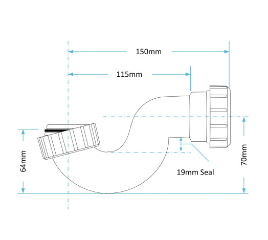 Sanitary 40mm (1 1/2") EASI-FLO Bath Trap (19mm Seal)