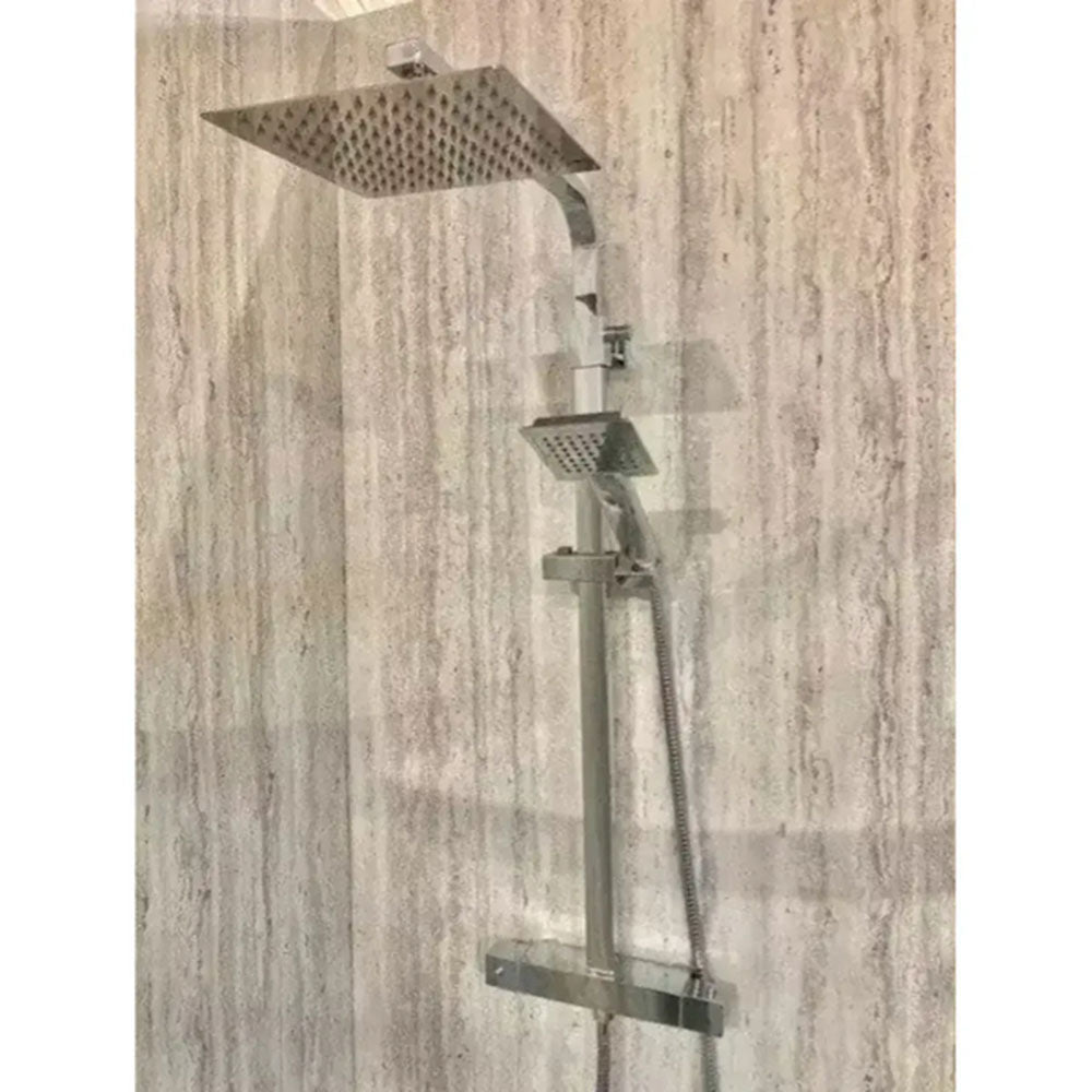 Bathcenter 1650mm Single Ended Bath, Plain Bath Screen, Roma Square Mixer Shower Set image 2