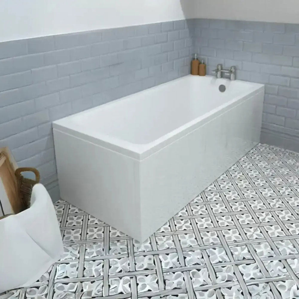 Bathcenter 1650mm Single Ended Bath, Plain Bath Screen, Sphere Mixer Shower Set image 4