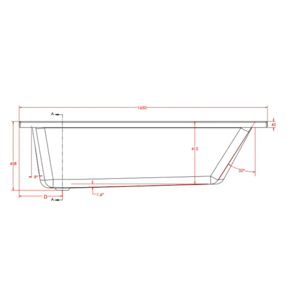 Bathcenter 1650mm Single Ended Bath, Plain Bath Screen, Sphere Mixer Shower Set image 6