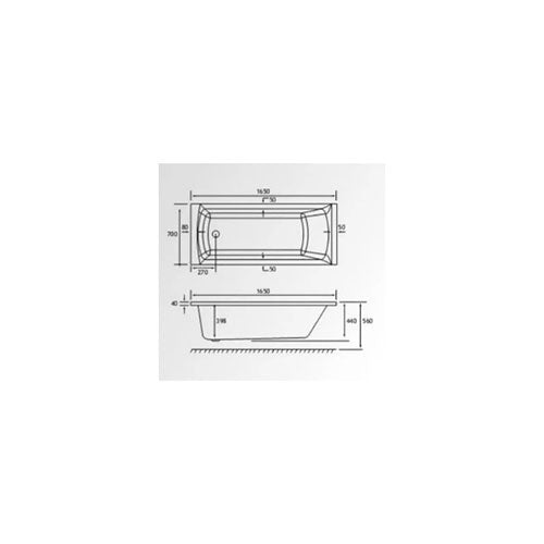 Bathcenter 1650mm Single Ended Bath, Plain Bath Screen, Sphere Mixer Shower Set image 8