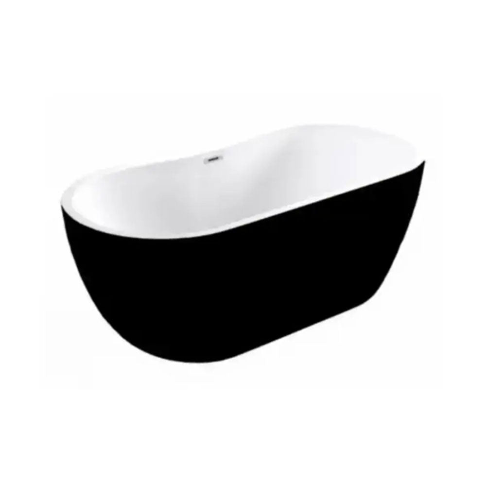 Black Freestanding Bath with Shower Mixer Taps, Basin Tap, Toilet and Pedestal Basin image 1