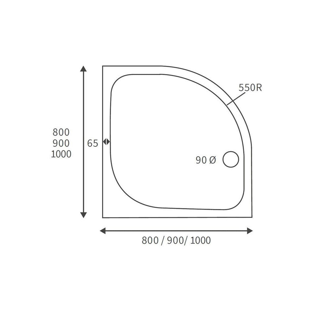 Brushed Brass 800 x 800mm Quadrant Shower Enclosure, 2 Doors image 2