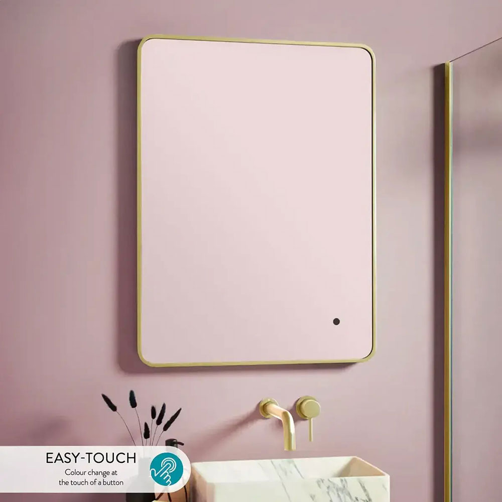 Brushed Brass LED Mirror 600 x 800mm Soft Edge image 1