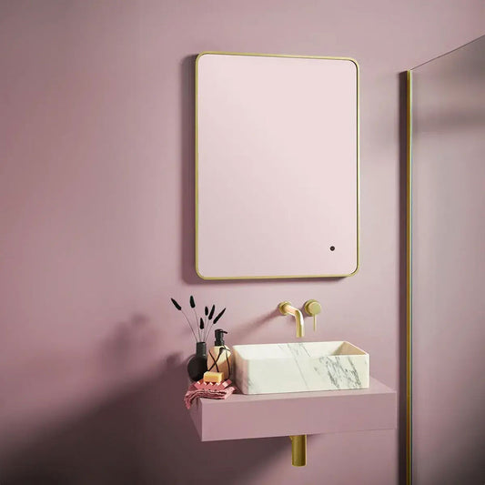 Brushed Brass LED Mirror 600 x 800mm Soft Edge image