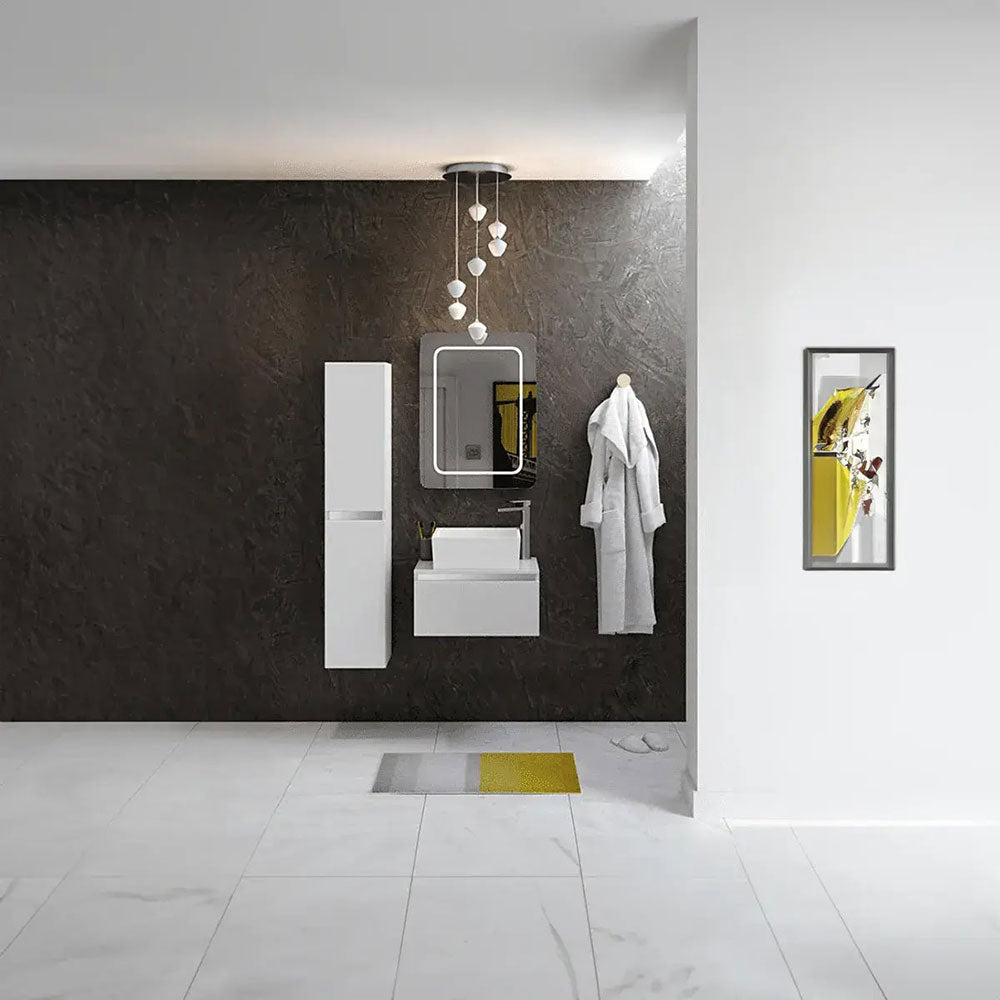 Carmine 300 2 Door Wall Hung Tall Unit, White Gloss image 1