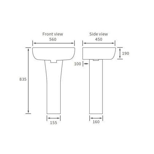 Cedare Basin with Full Pedestal