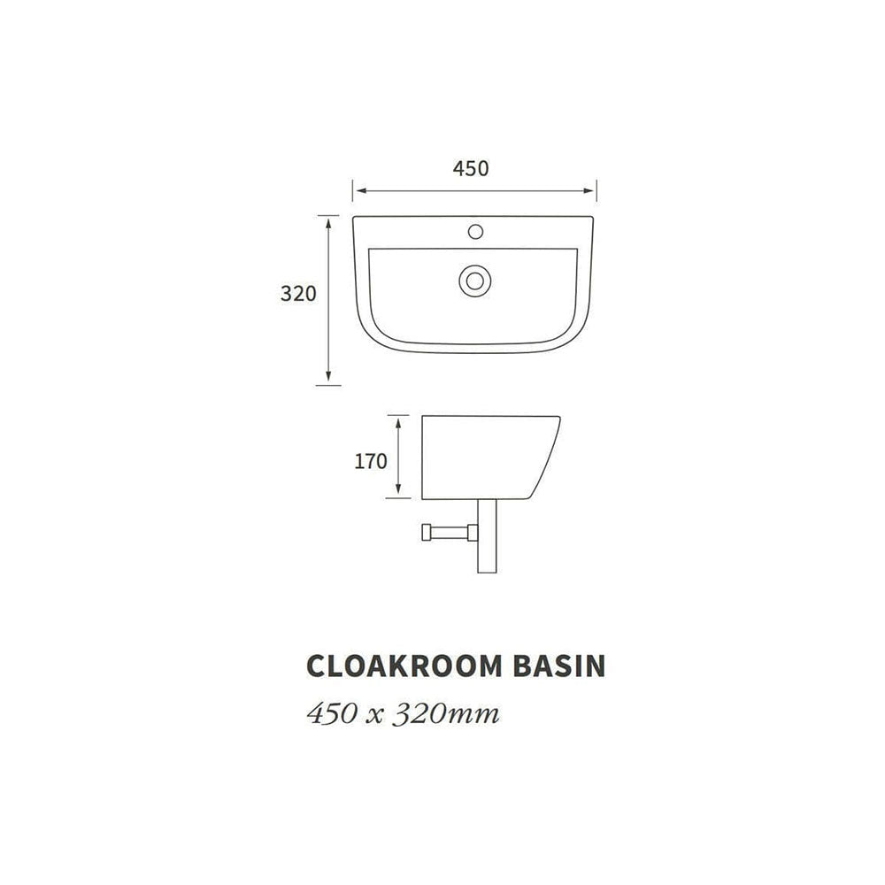Cedare Cloakroom Basin With Bottle Trap image 2