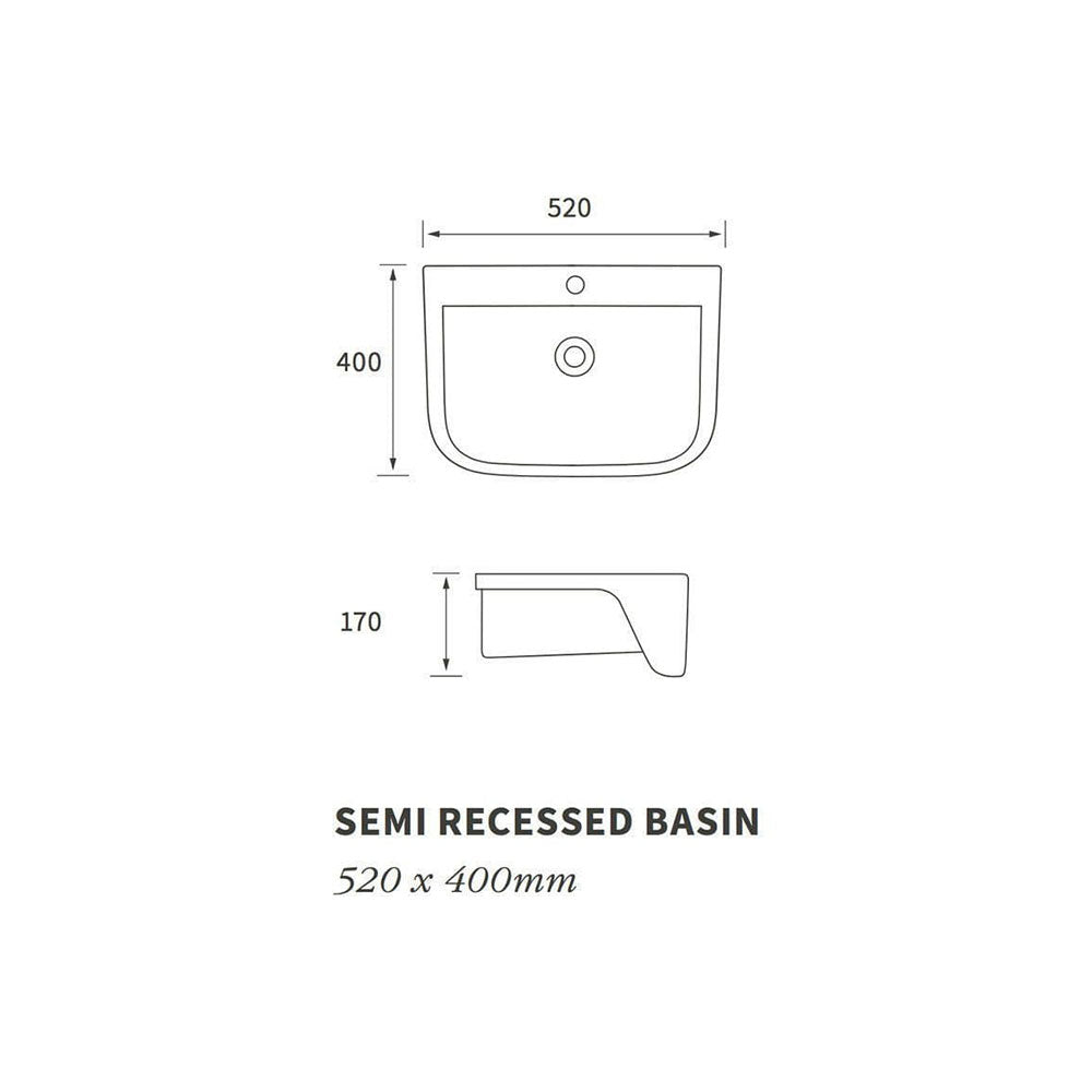 Cedare Semi Recessed Basin image 1