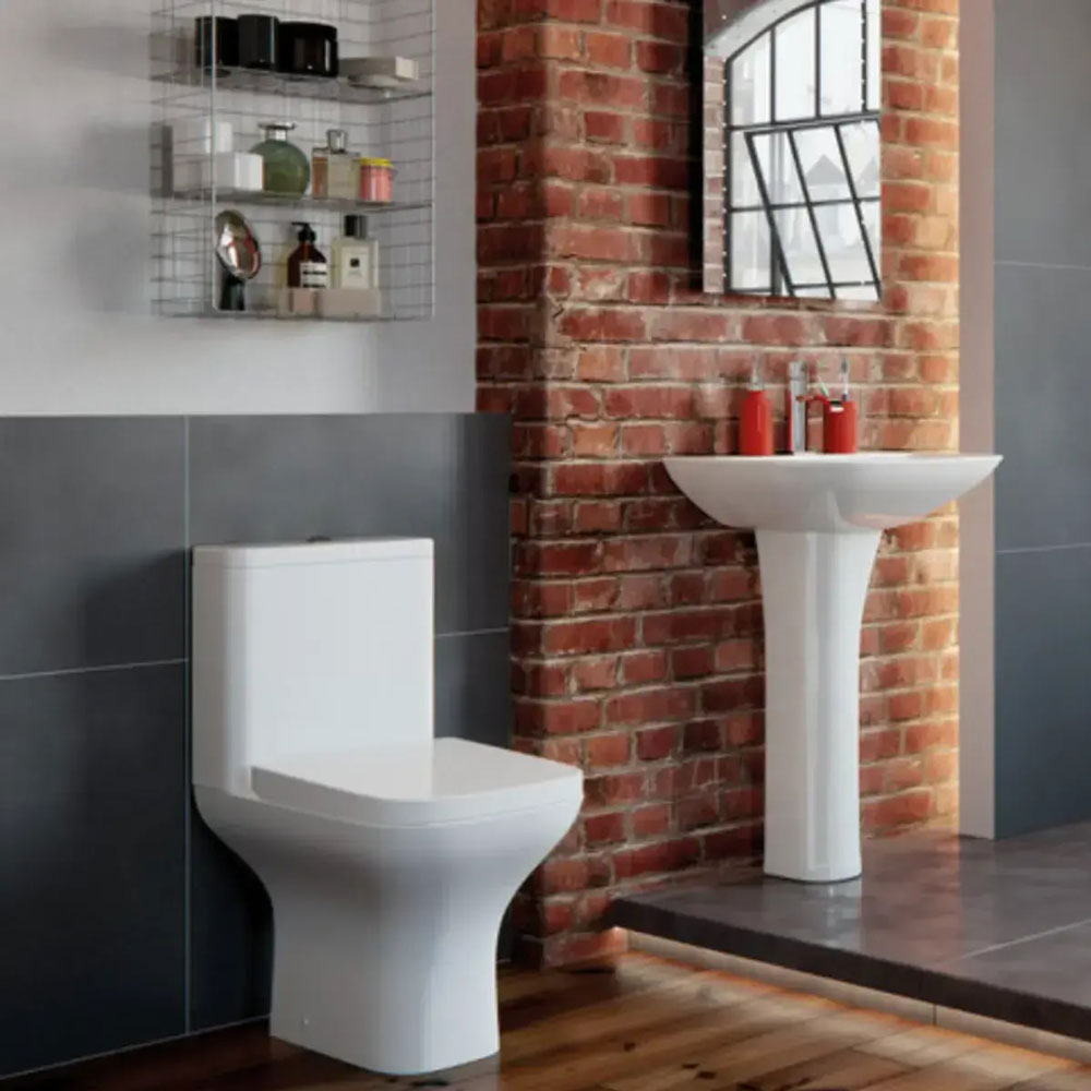Cedare Walk In Bathroom Suite with 8mm Wet Room Screen (various sizes), Toilet, Basin & Tap image 1