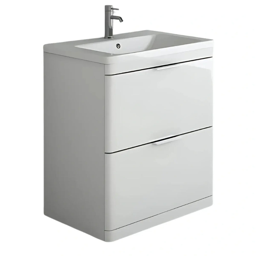 Comet Waterproof 750mm Vanity Unit with Ceramic Basin, White 2
