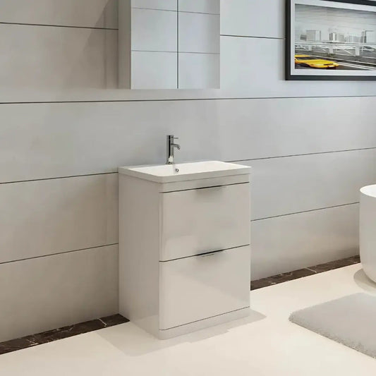 Comet Waterproof 750mm Vanity Unit with Ceramic Basin, White 1