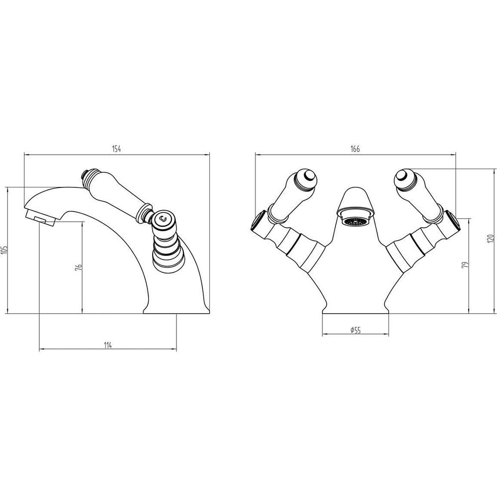Crater Lever Style Basin Mixer with Pop Up Waste image 1