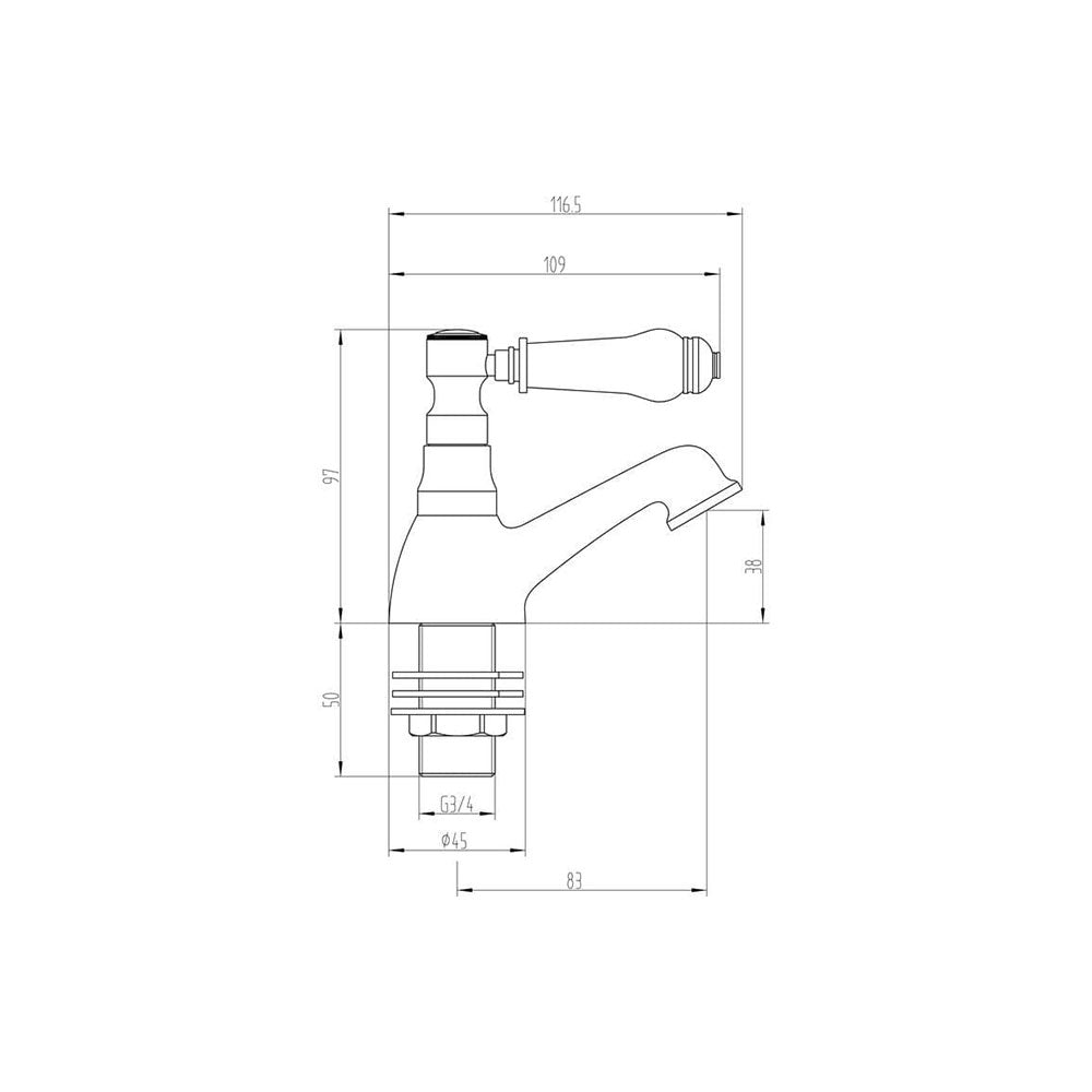 Crater Lever Style Bath Pillar Taps image 1