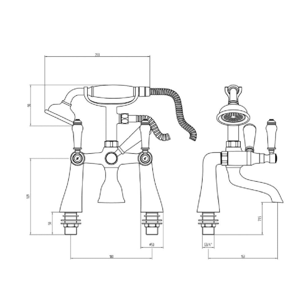 Crater Lever Style Bath Shower Mixer image 2