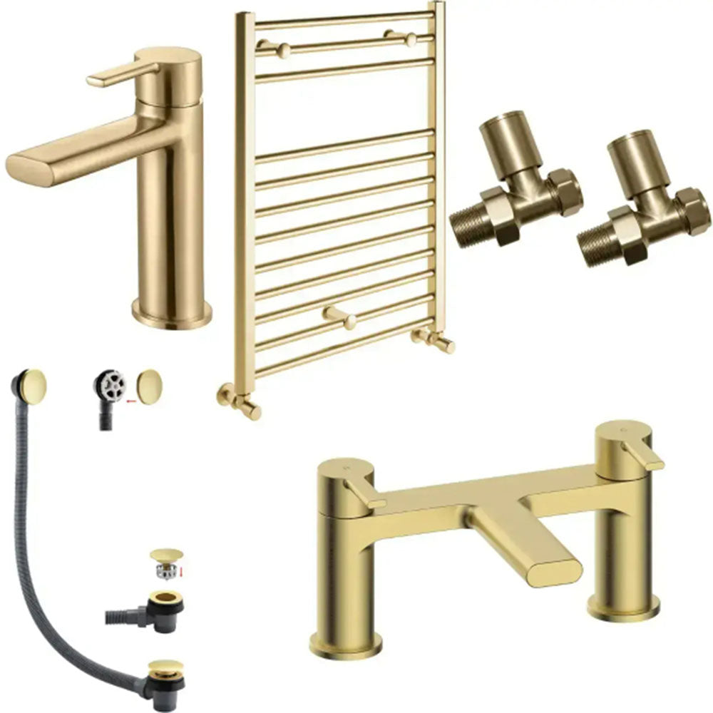 Cruzz Pink & Gold Bathroom Suite with Zenith Reinforced Bath image 1