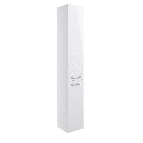 Deltar 350mm Floor Standing 2 Door Tall Unit, White Gloss
