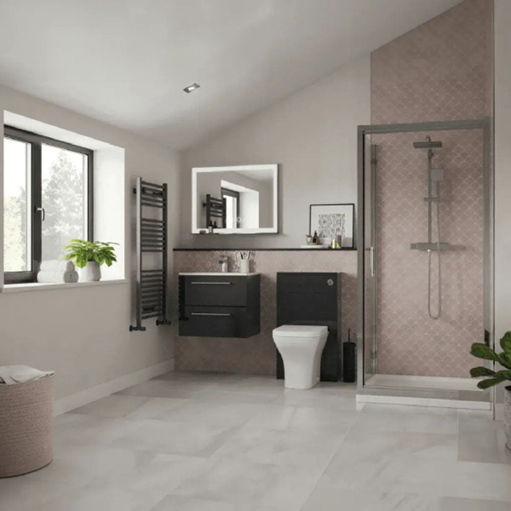 Deltar 500mm Floor Standing WC Unit, Anthracite Gloss image 3