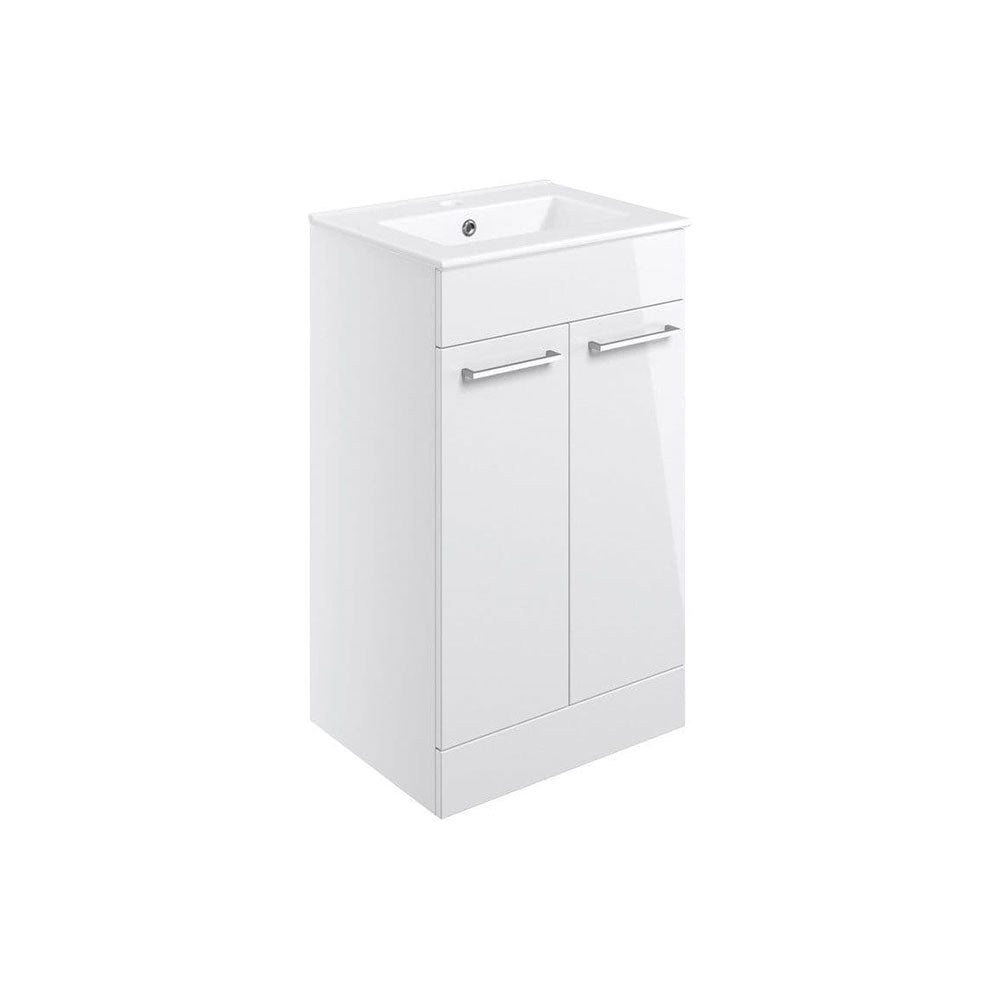 Deltar White Gloss Furniture Bathroom Suite with Brushed Brass Finishes image 5