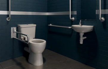 Doc M Pack with Stainless Steel - Blue - Grey or White Grab Rails - Lever Cistern