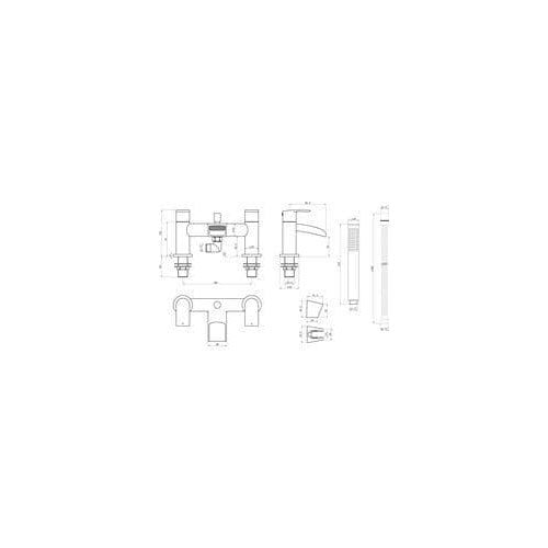 Dora Bath Shower Mixer Tap, Modern Lever Style