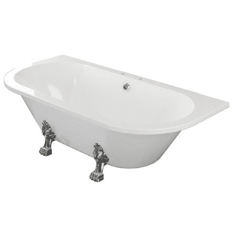 Ellsworth Back To Wall Freestanding Bath, 2 Tap Holes