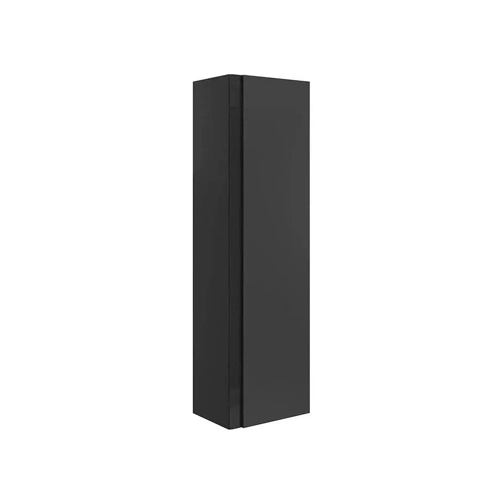 Form 350mm 1 Door Wall Hung Tall Unit, Matt Black and Glass