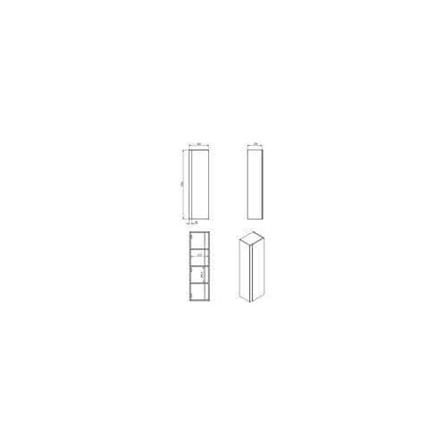 Form 350mm 1 Door Wall Hung Tall Unit, Matt Cotton and Oak Effect