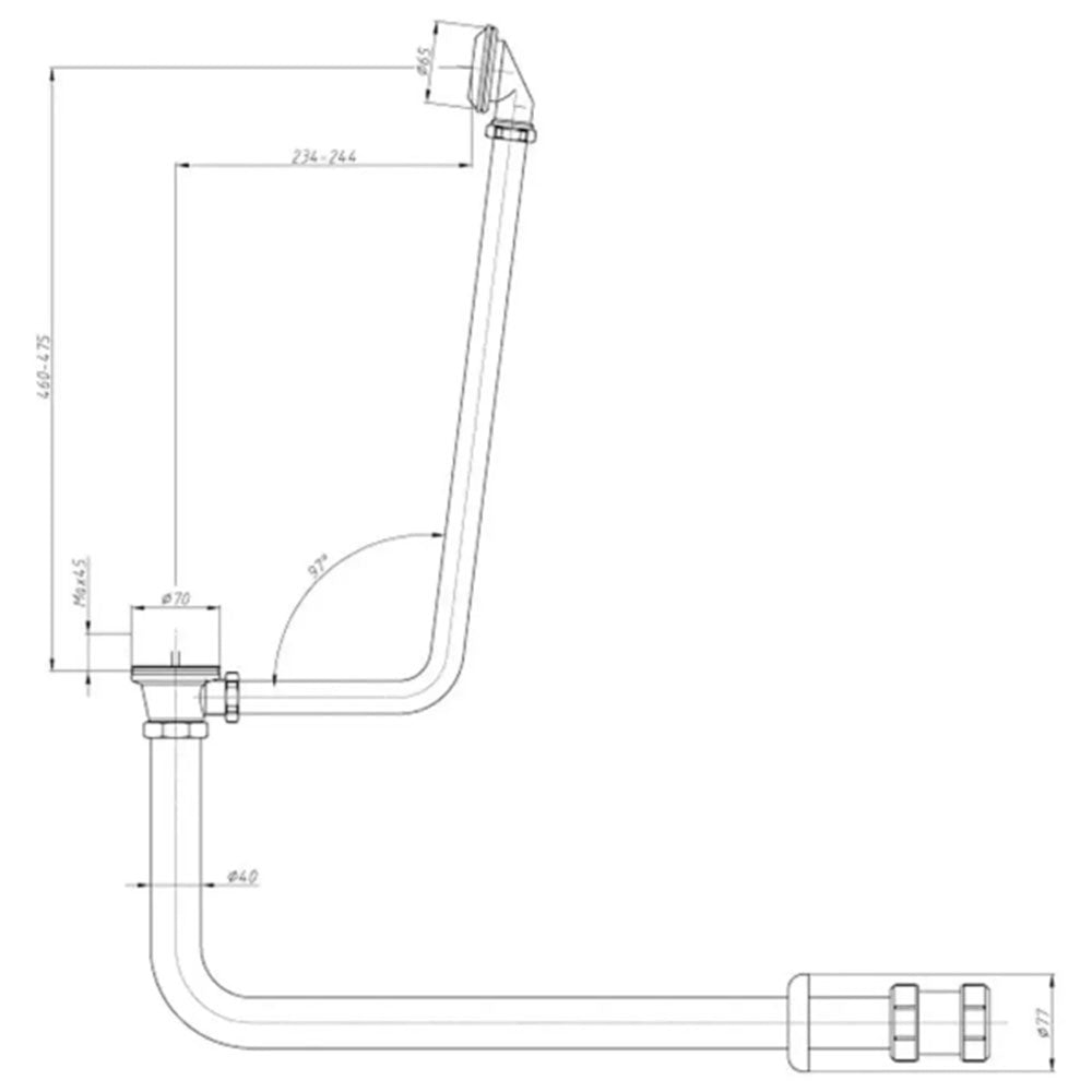 Freestanding Bath with Toilet, Basin and Roll Top Bath Waste Pack image 14