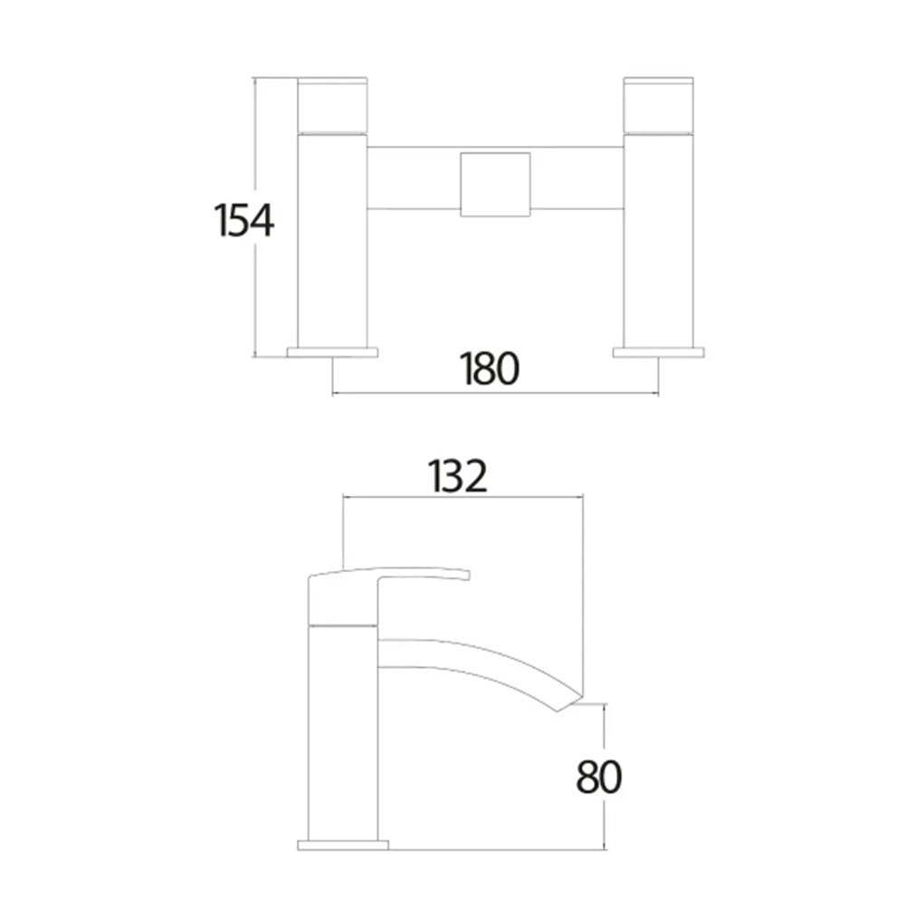 IBath Shower Bath with Serpens Toilet, Vanity Unit, Shower & Taps Suite image 12