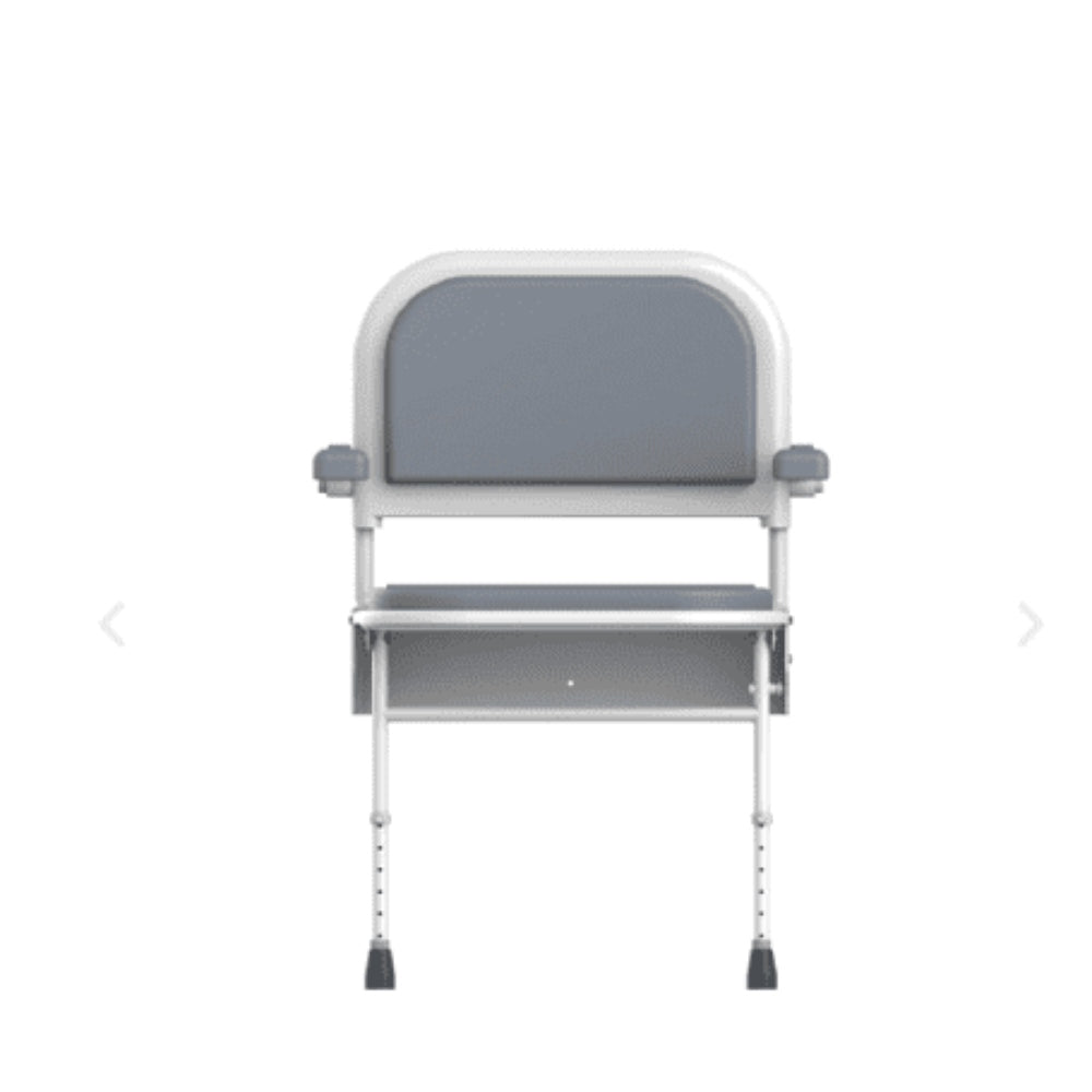 ICare Shower Chair with Arms - Back Rest and Legs - White and Grey 1