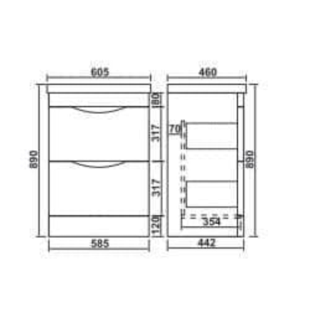 Kalmar Waterproof 600mm Vanity Unit White 2