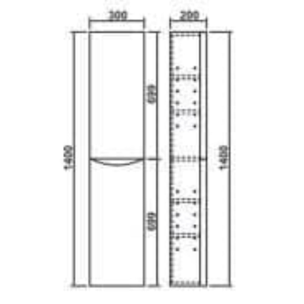 Kalmar Waterproof Tall Unit 300mm White 2
