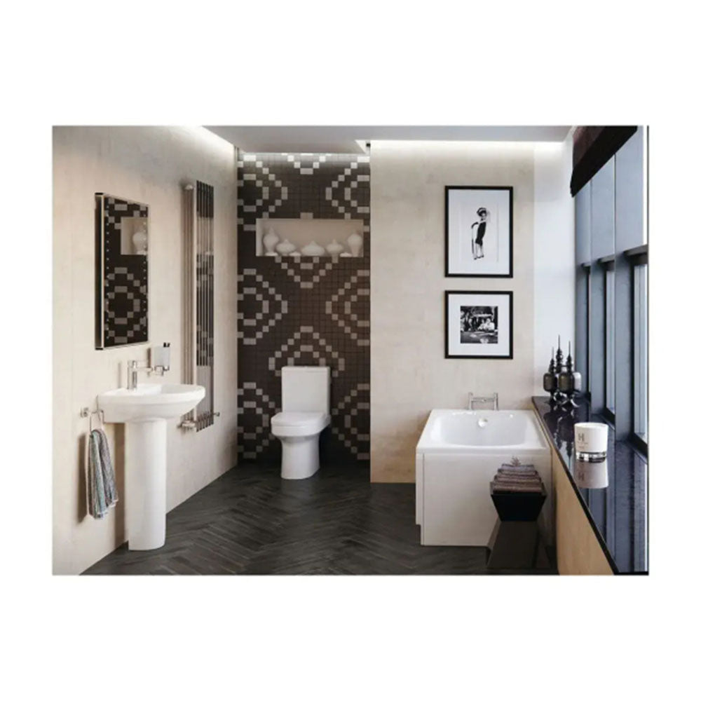 L Shape Shower Bath Suite with Toilet, 2 Door Basin Unit, Taps and Shower image 11