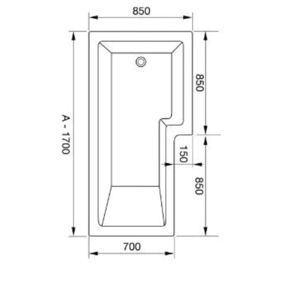 L Shape Shower Bath Suite with Toilet, 2 Door Basin Unit, Taps and Shower image 2