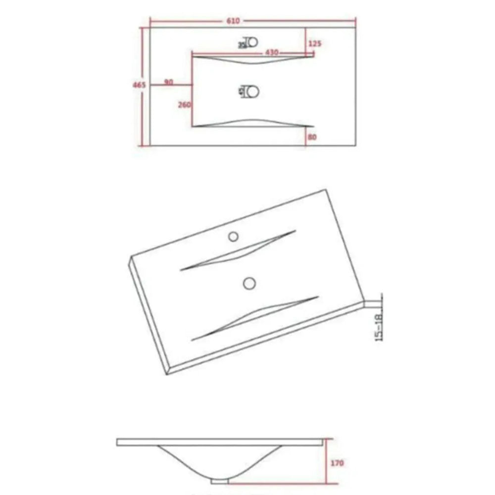 L Shaped Bath Vanity Suite with Black Taps, Dual Head Shower & Accessories image 16