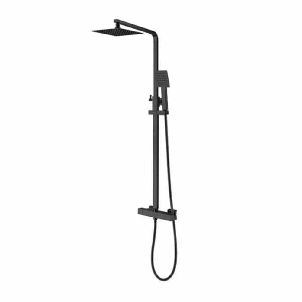 L Shaped Bath Vanity Suite with Black Taps, Dual Head Shower & Accessories image 5