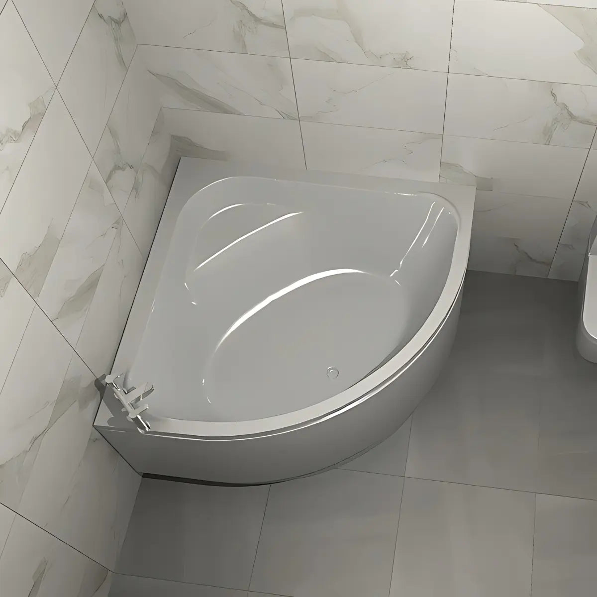 Simeon Corner Bath, 1350 x 1350mm, White