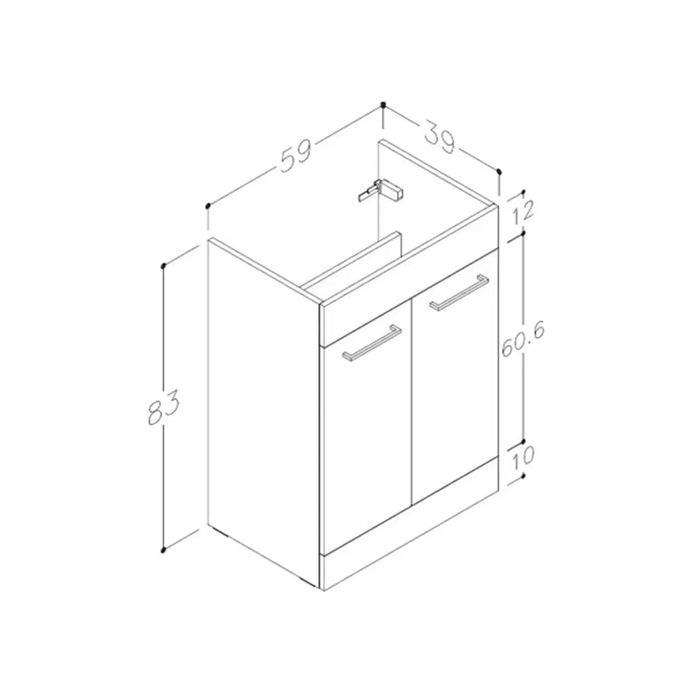Lavello 1100mm Floor Standing L Shape Pack with Basin Worktop, White Gloss image 2
