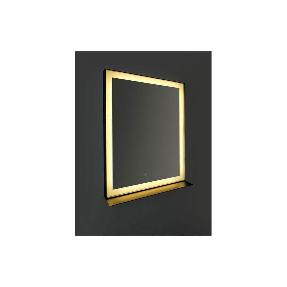 Leccen 800x600mm Edge-Lit Rectangular Mirror, Black image 2