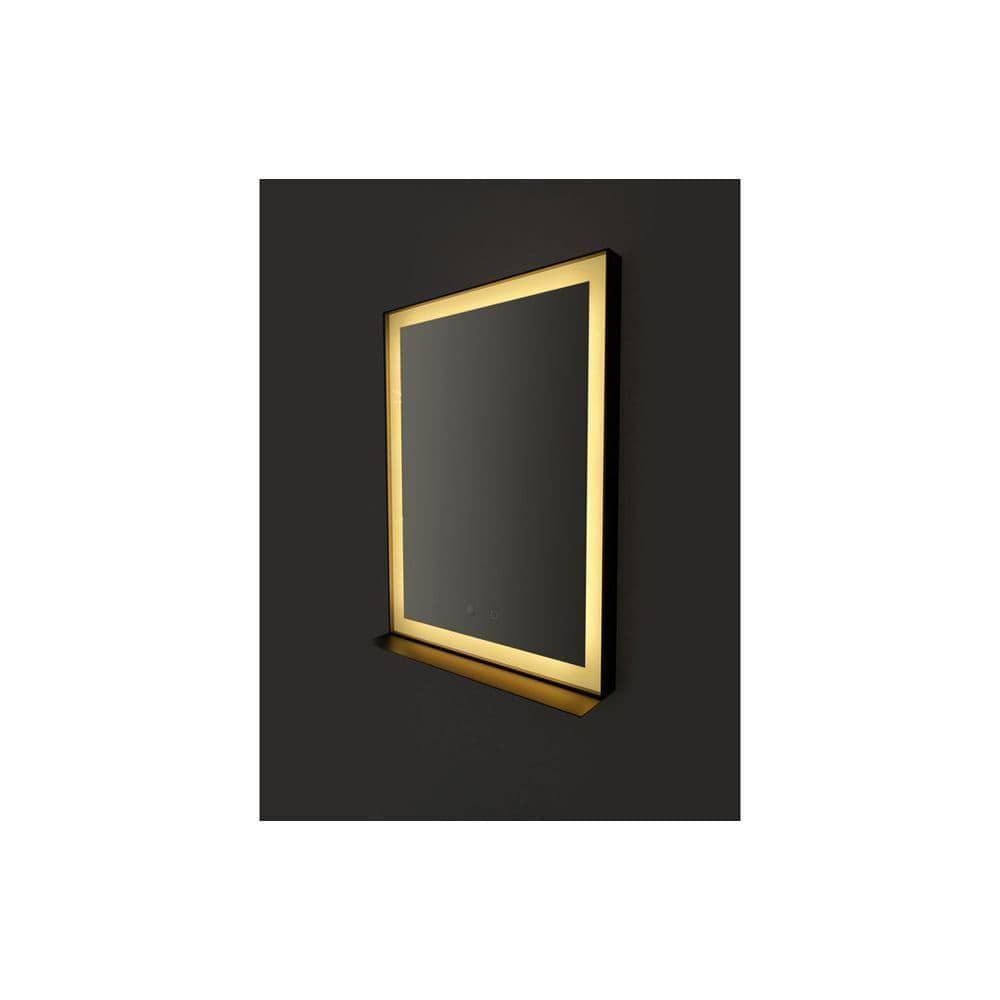 Leccen 800x600mm Edge-Lit Rectangular Mirror, Black image