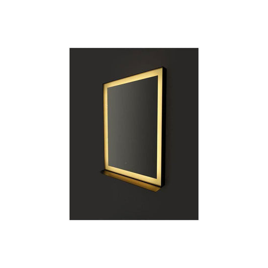 Leccen 800x600mm Edge-Lit Rectangular Mirror, Black image