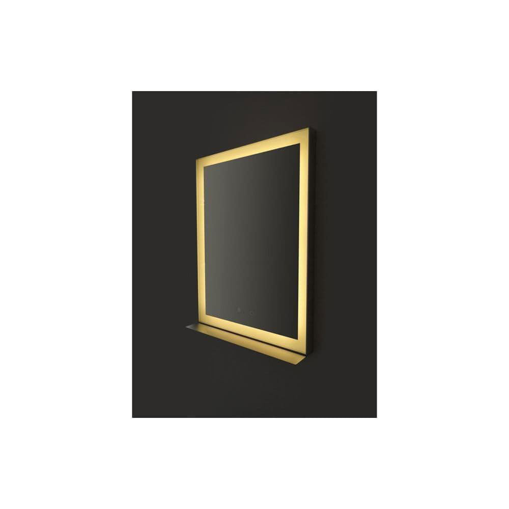Leccen 800x600mm Edge-Lit Rectangular Mirror, Chrome image